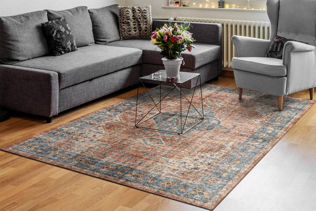 Dynamic Rugs Elise 6305 Power Loomed Traditional Red/Blue/Beige Rug