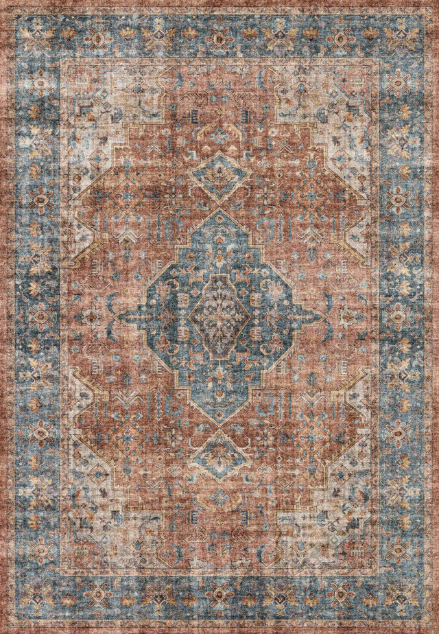 Dynamic Rugs Elise 6305 Power Loomed Traditional Red/Blue/Beige Rug