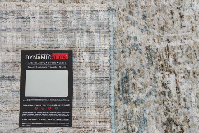 Dynamic Rugs Flare 14743 Power Loomed Traditional Beige/Ivory/Blue Rug