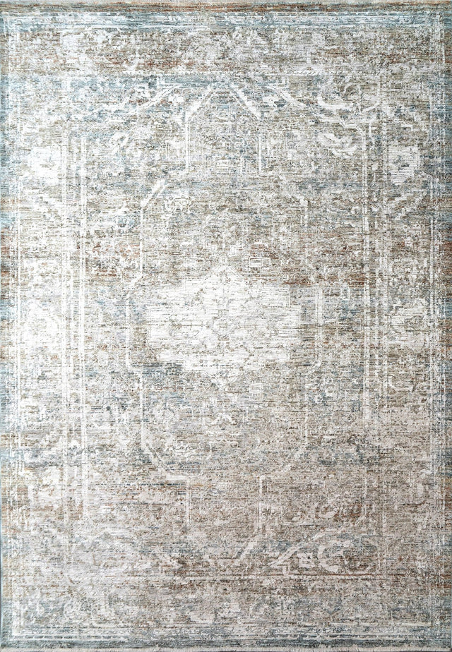 Dynamic Rugs Flare 14743 Power Loomed Traditional Beige/Ivory/Blue Rug