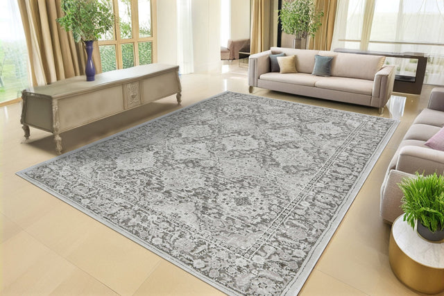Dynamic Rugs Hamilton 10605 Power Loomed Traditional Grey/Dark Grey Rug