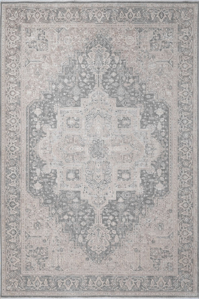 Dynamic Rugs Lara 14628 Power Loomed Traditional Ivory/Grey Rug