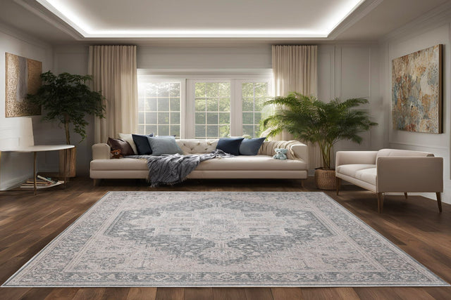 Dynamic Rugs Lara 14628 Power Loomed Traditional Ivory/Grey Rug