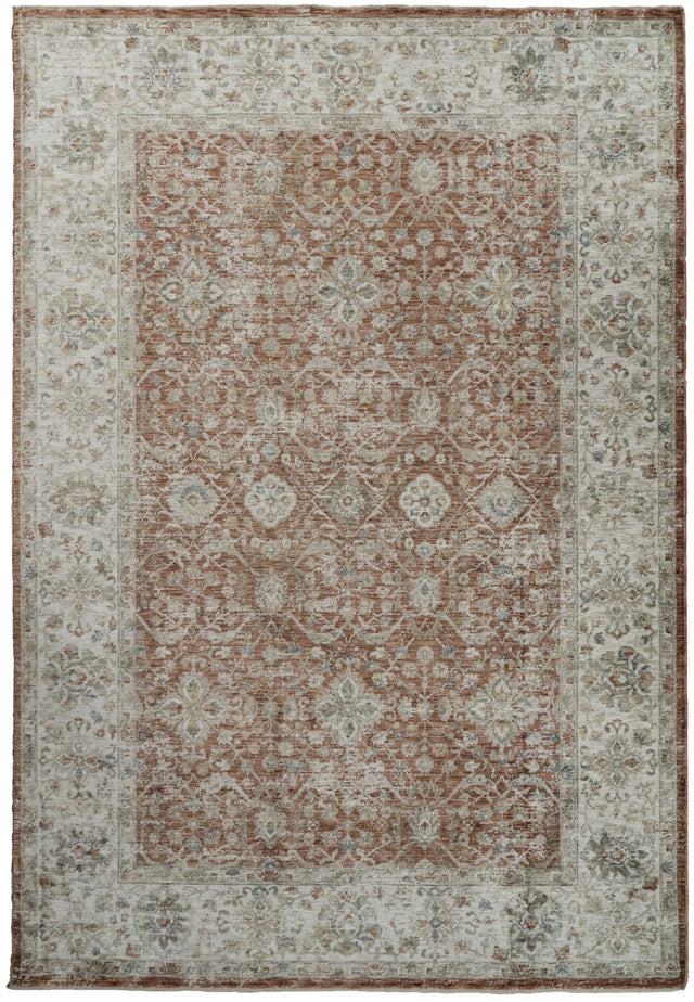 Dynamic Rugs Luminous 17603 Power Loomed Traditional Rust/Cream Rug