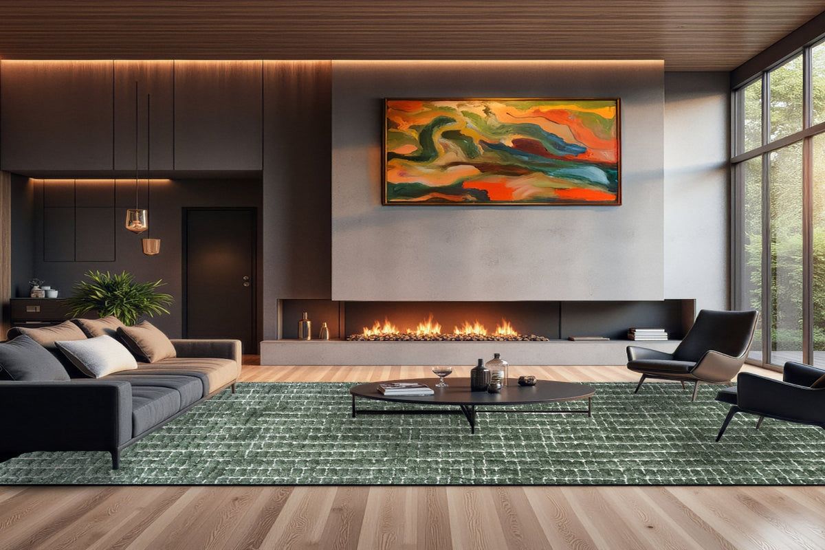 Dynamic Rugs Masai 14002 Power Loomed Modern Sage Rug