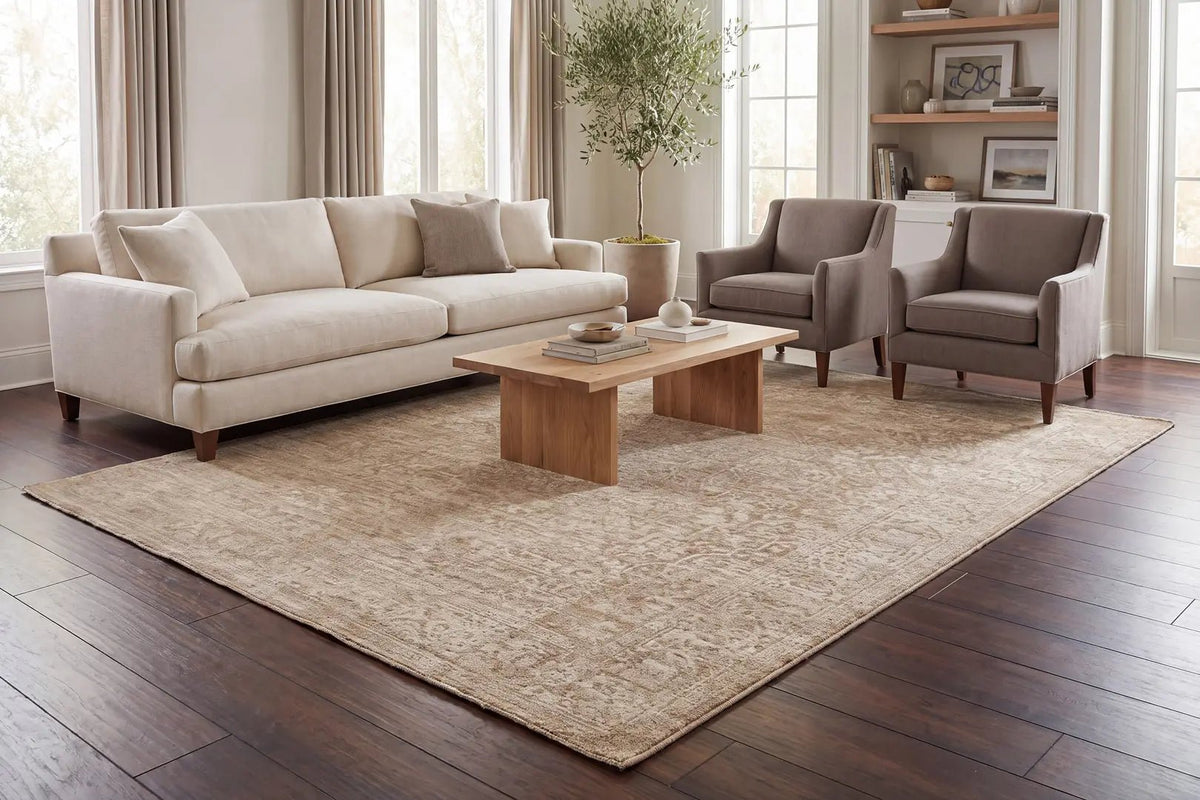 Dynamic Rugs Meadow 17973 Power Loomed Transitional Gold/Beige Rug - Room