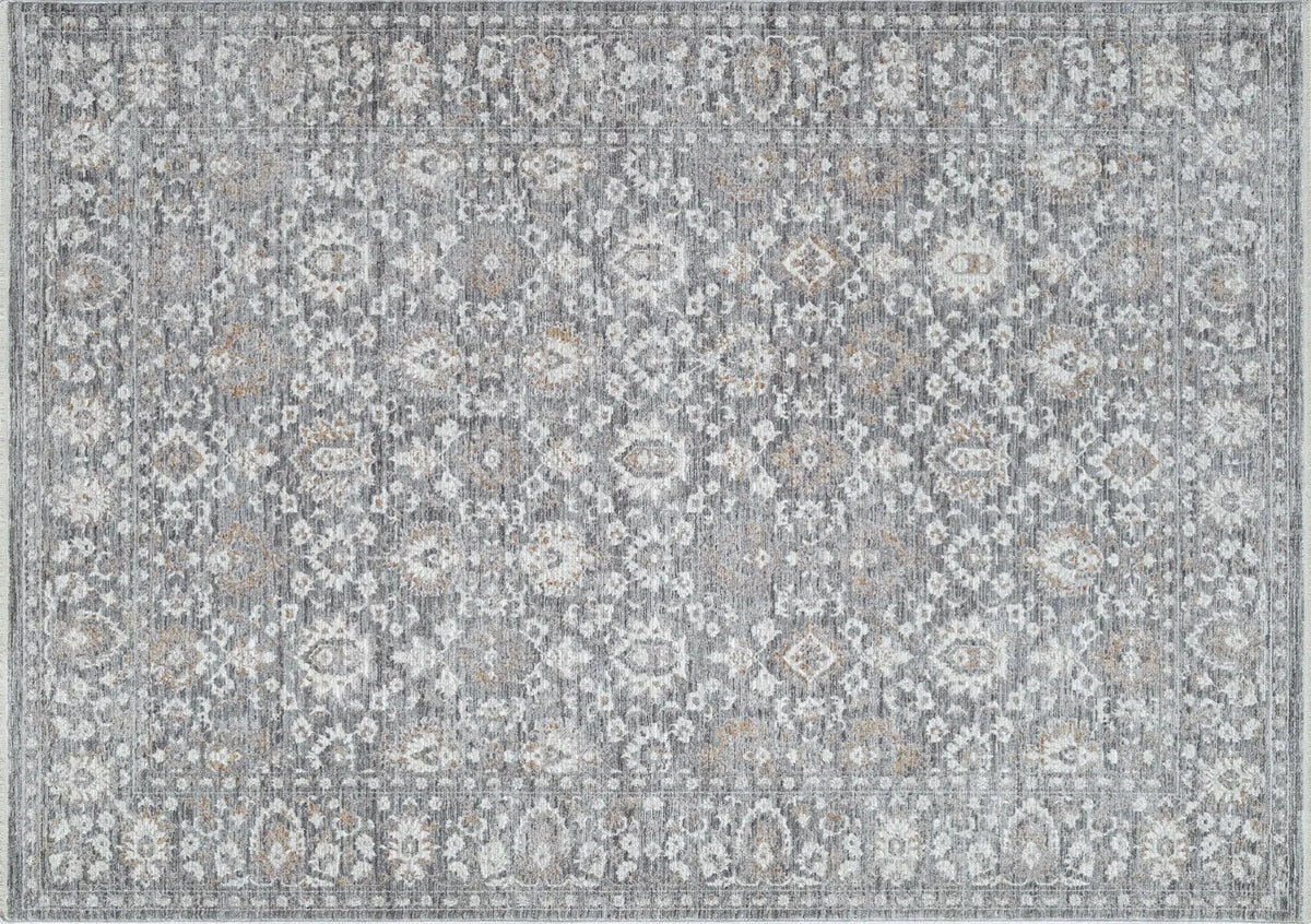 Dynamic Rugs Patara 10566 Power Loomed Traditional Dark Grey/Silver Rug - Rectangular