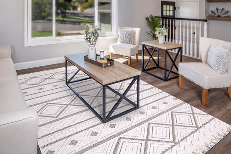 Dynamic Rugs Seville 3612 Beige/Dark Grey Rug.