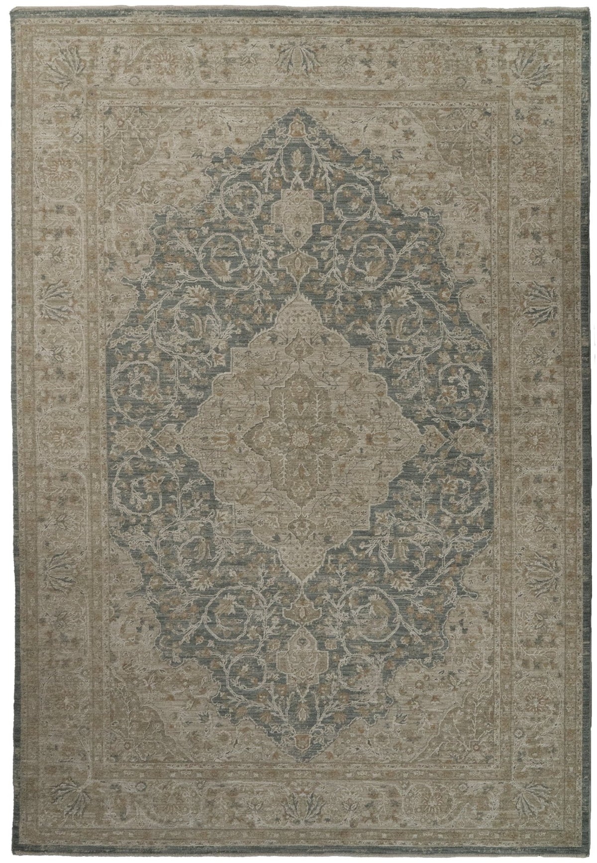 Dynamic Rugs Solace 17920 Power Loomed Traditional Beige/Blue Rug