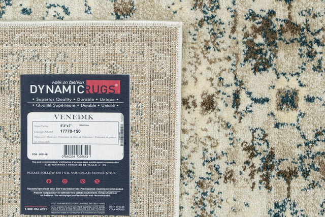 Dynamic Rugs Venedik 17770 Power Loomed Traditional Cream/Blue Rug