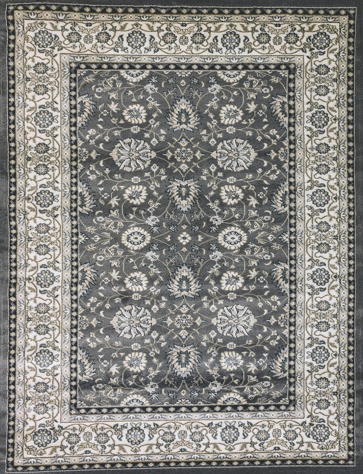 Dynamic Rugs Yazd 2803 Power Loomed Traditional Grey/Ivory Rug - Rectangular