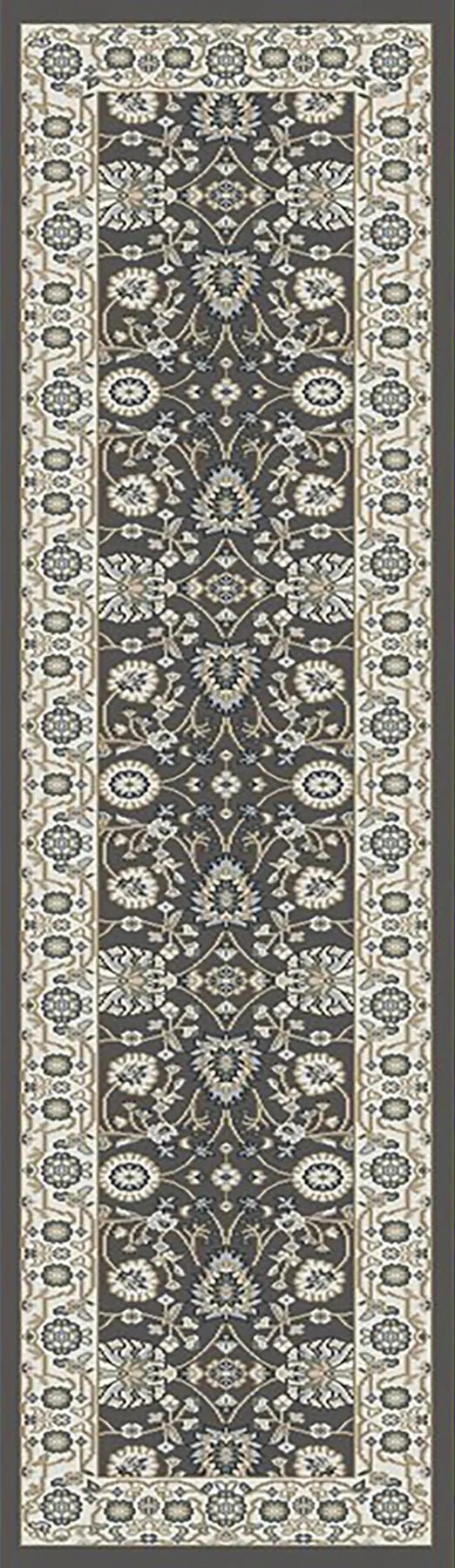 Dynamic Rugs Yazd 2803 Power Loomed Traditional Grey/Ivory Rug - Runner