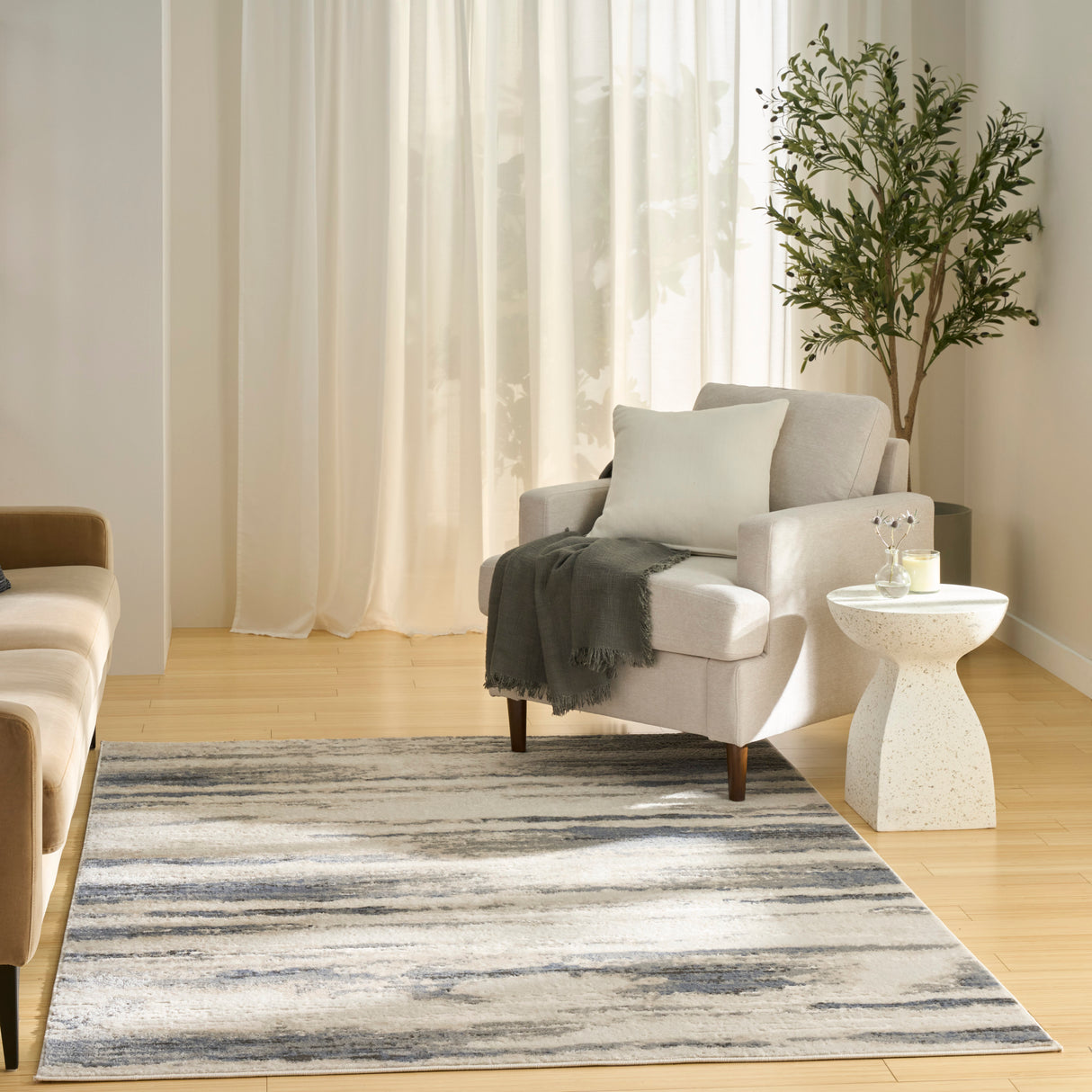 Nourison Serenity Home SRH12 Blue Multicolor Contemporary Area Rugs
