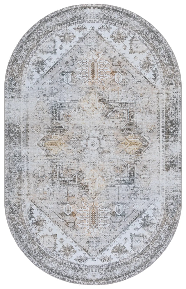 Safavieh Tucson 5'-0" x 8'-0" Rug in Beige / Grey