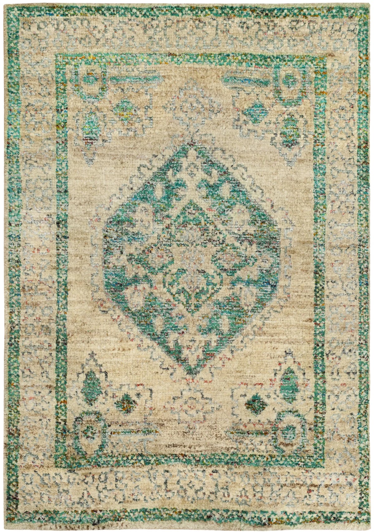 Safavieh Tangier 4'-0" x 6'-0" Rug in Beige / Emerald