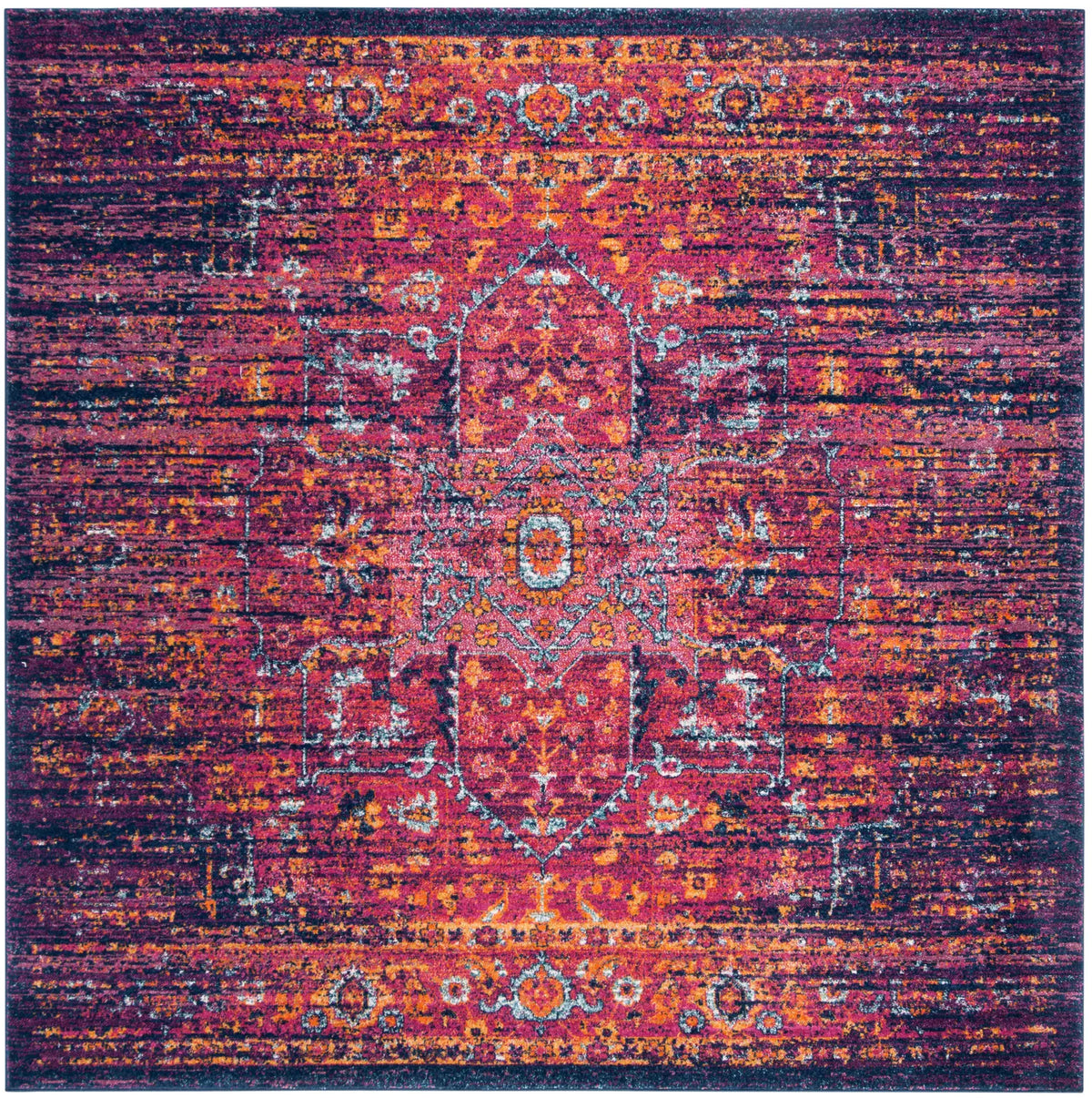 Safavieh Evoke 5'-3" x 5'-3" Rug in Blue / Fuchsia