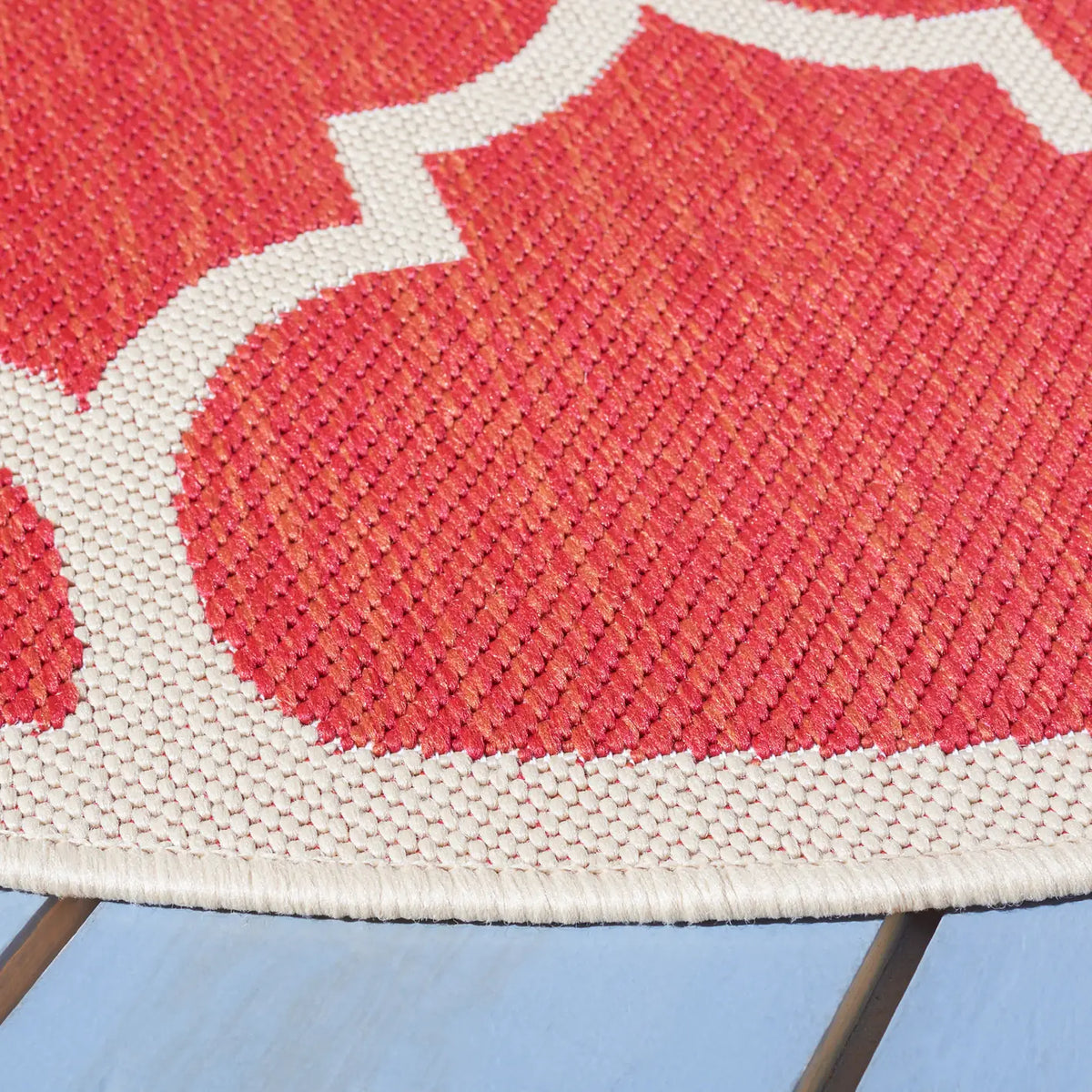 Safavieh Courtyard 5'-3" x 5'-3" Rug in Red / Bone