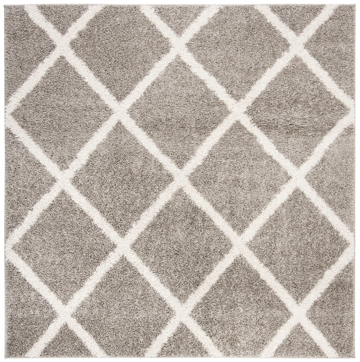 Safavieh New York Shag 6'-7" x 6'-7" Rug in Grey / Ivory