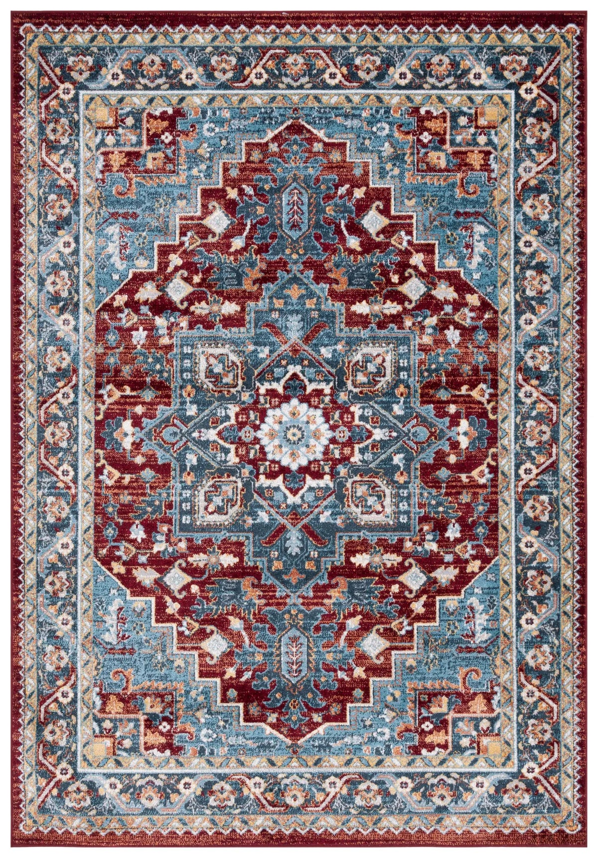 Safavieh Bayside 4'-0" x 6'-0" Rug in Blue / Red
