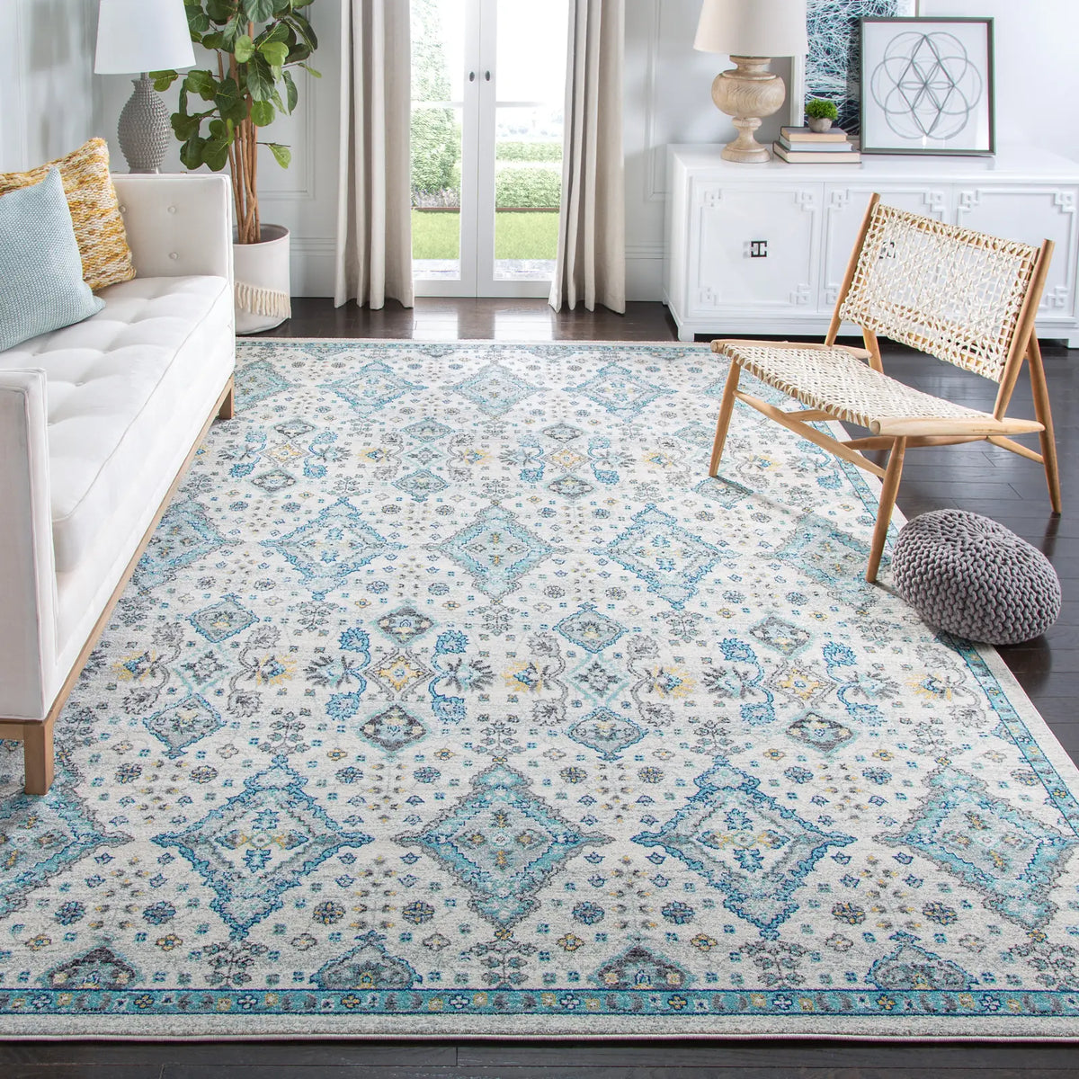Safavieh Evoke 10'-0" x 14'-0" Rug in Ivory / Light Blue