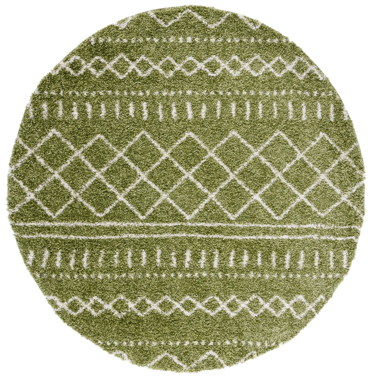Safavieh Arizona Shag 5'-1" x 5'-1" Rug in Green / Ivory