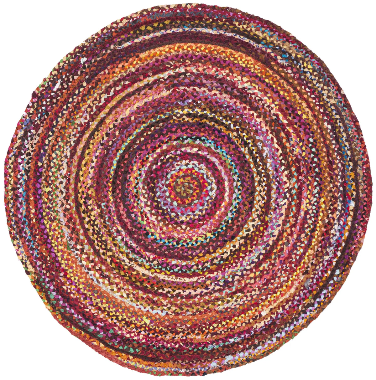 Safavieh Braided 4'-0" x 4'-0" Rug in Rust / Multi