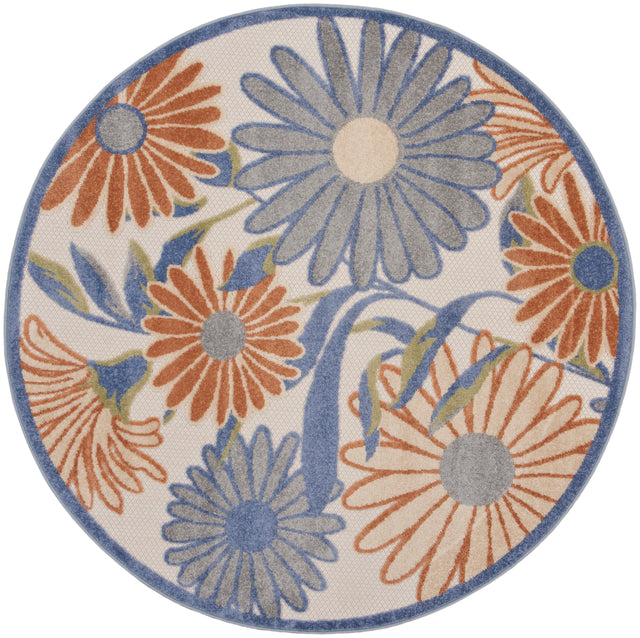 Nourison Aloha ALH33 Machine Made Beige, Multicolor Rug