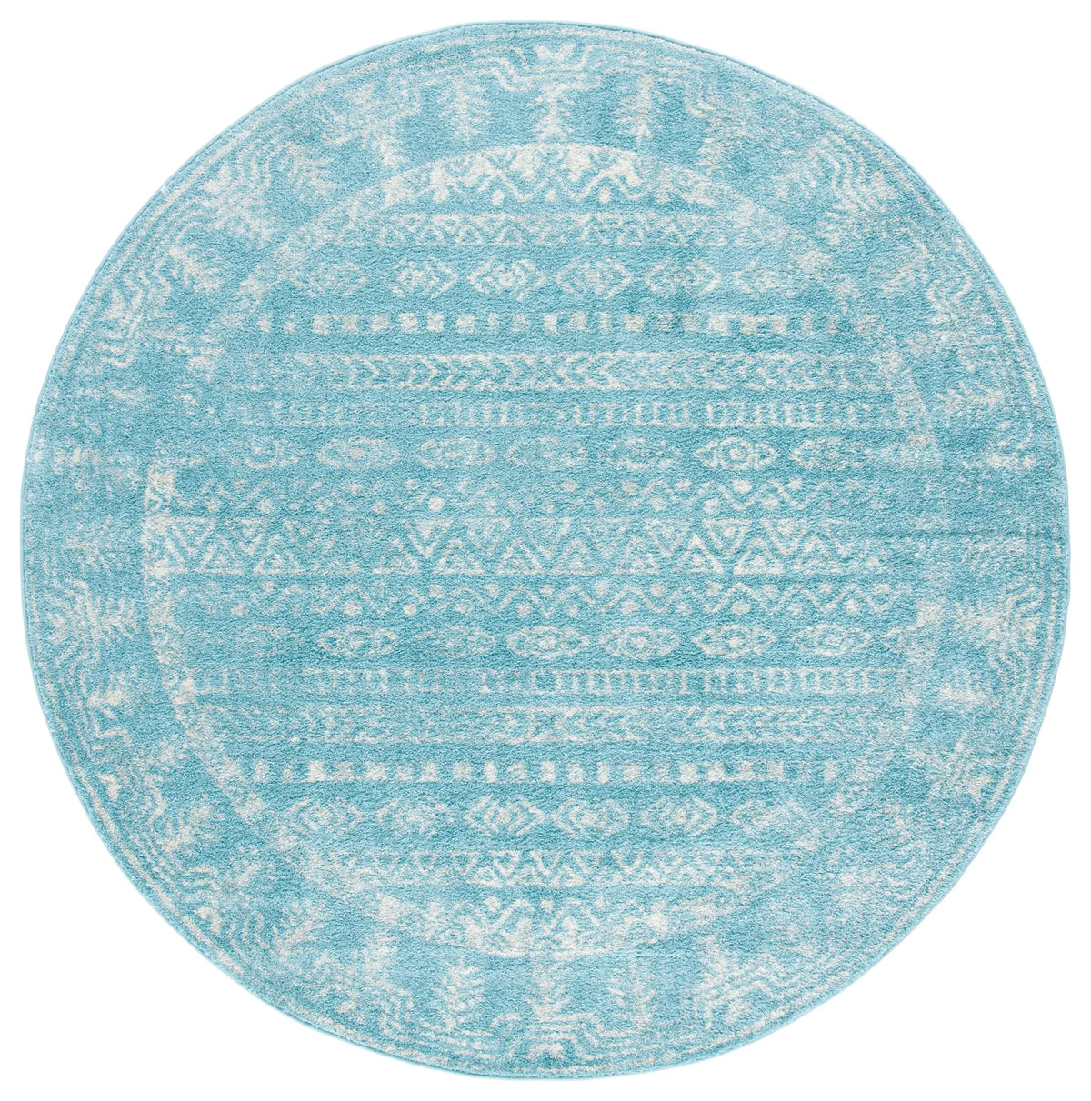 Safavieh Tulum 6'-7" x 6'-7" Rug in Aqua / Ivory