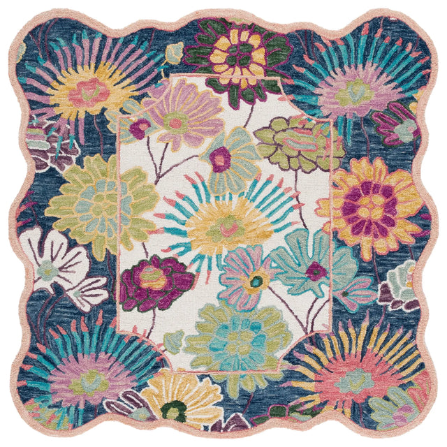 Safavieh Jardin 6'-0" x 6'-0" Rug in Navy / Ivory