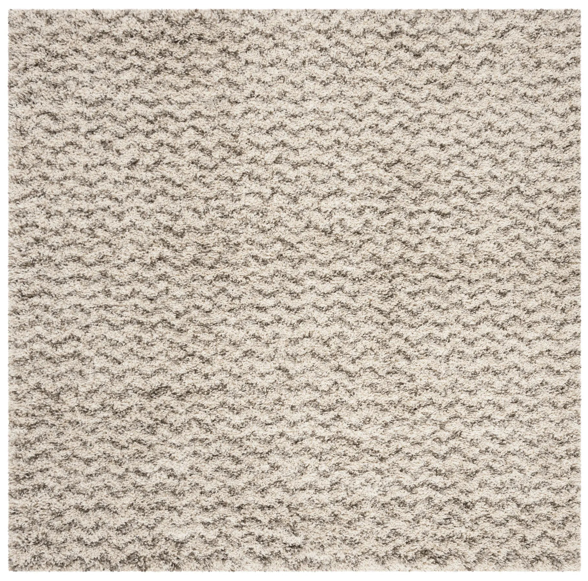 Safavieh Hudson Shag 5'-0" x 5'-0" Rug in Ivory / Grey