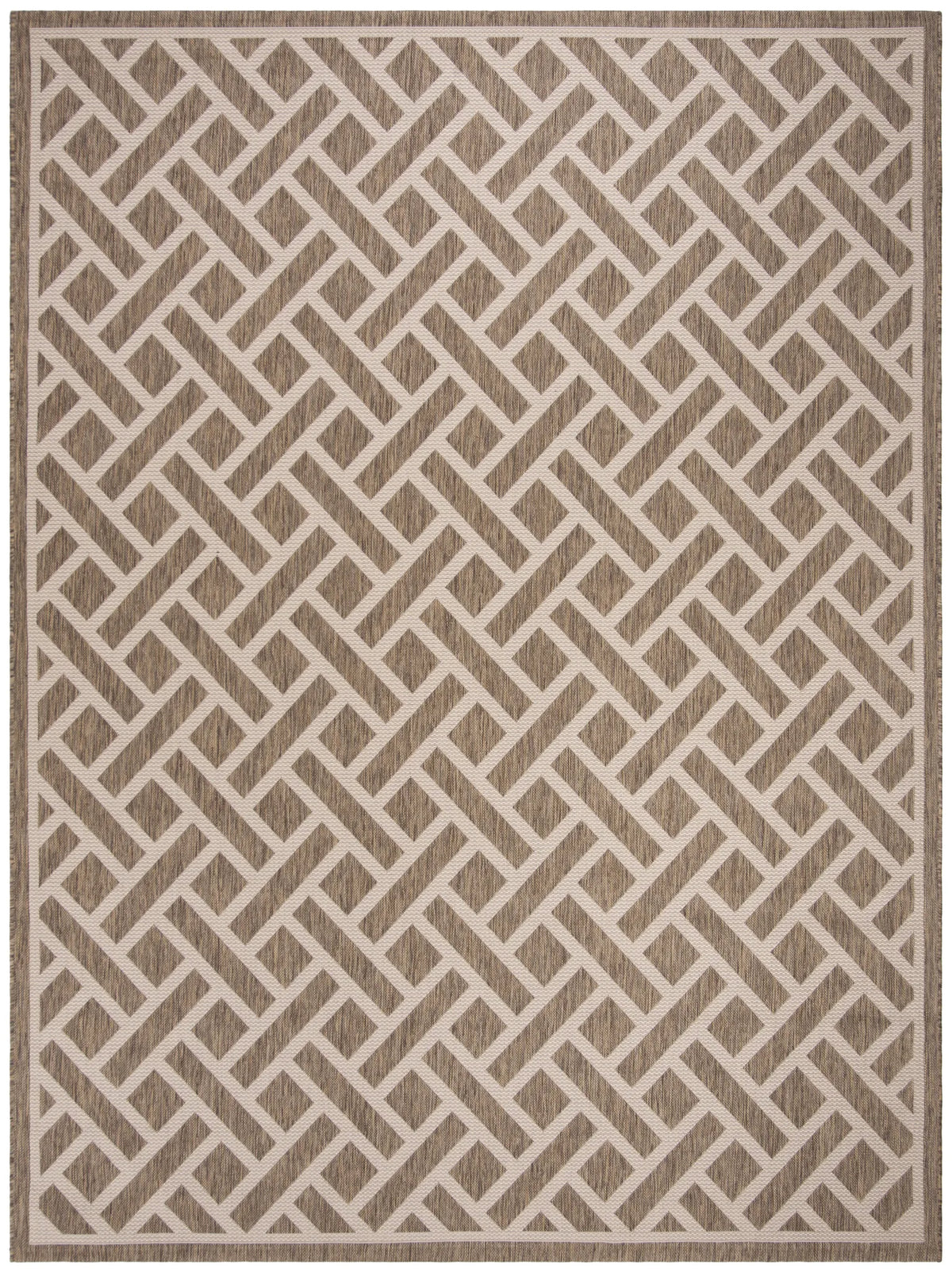Safavieh Courtyard 6'-7" x 9'-6" Rug in Brown / Light Beige