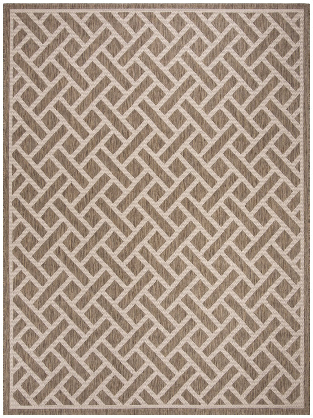 Safavieh Courtyard 6'-7" x 9'-6" Rug in Brown / Light Beige