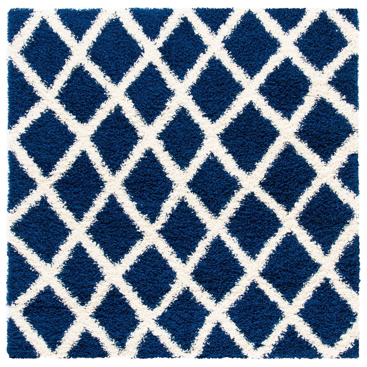 Safavieh Sgd-Dallas Shag 6'-0" x 6'-0" Rug in Navy / Ivory