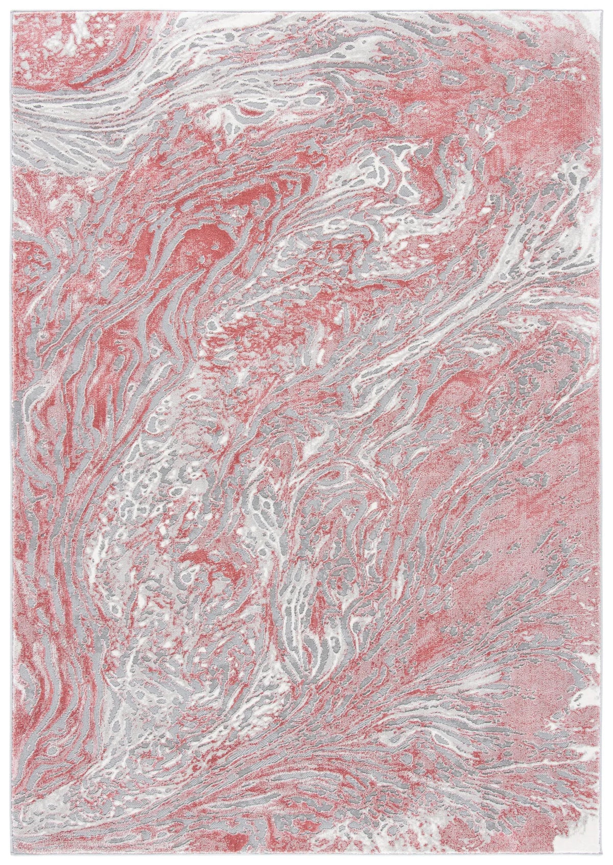 Safavieh Meadow 500 4'-0" x 6'-0" Rug in Light Grey / Pink