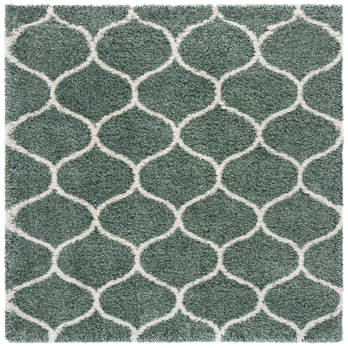 Safavieh Hudson Shag 7'-0" x 7'-0" Rug in Light Green / Ivory