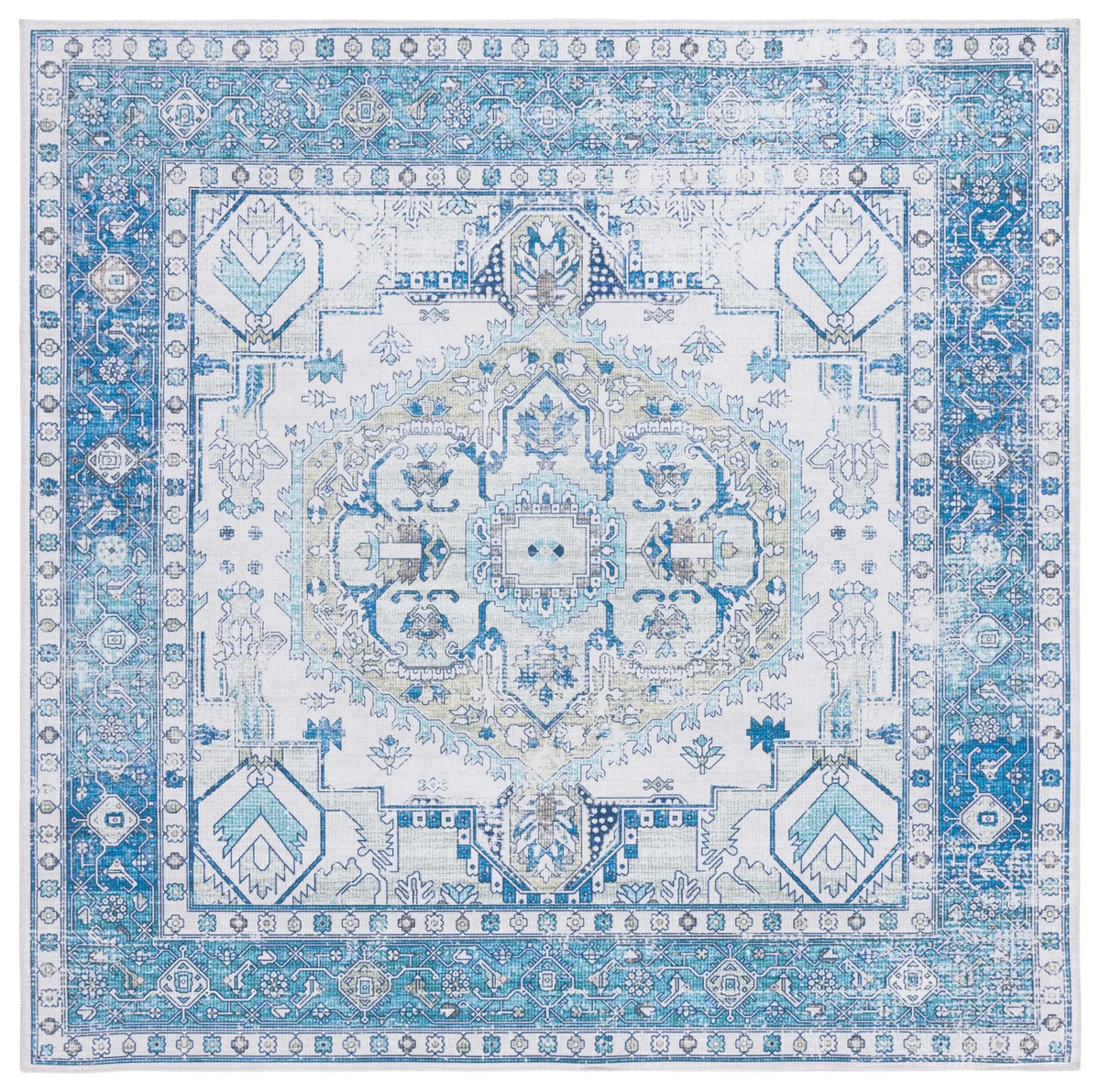 Safavieh Arizona 6'-0" x 6'-0" Rug in Beige / Blue