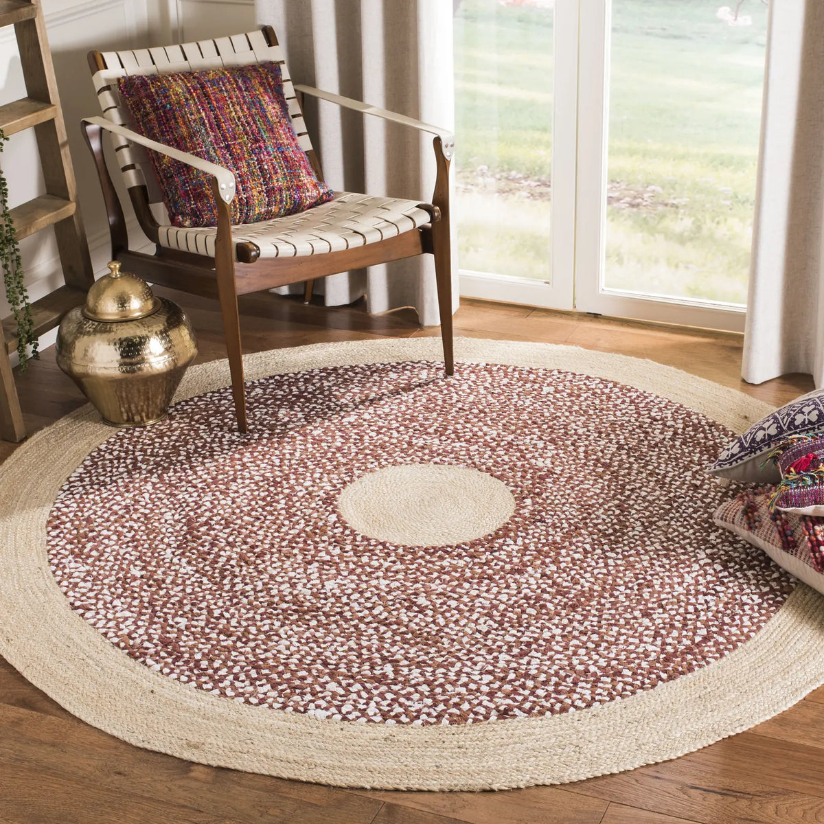Safavieh Cape Cod 5'-0" x 5'-0" Rug in Rust / Natural