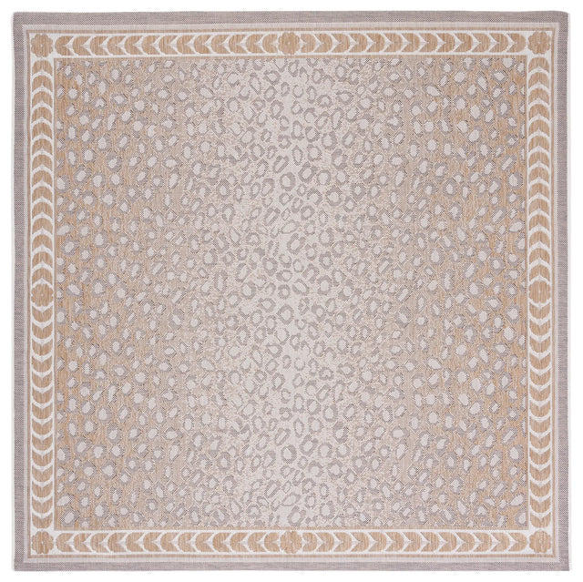 Safavieh Courtyard 6'-7" x 6'-7" Rug in Beige / Gold