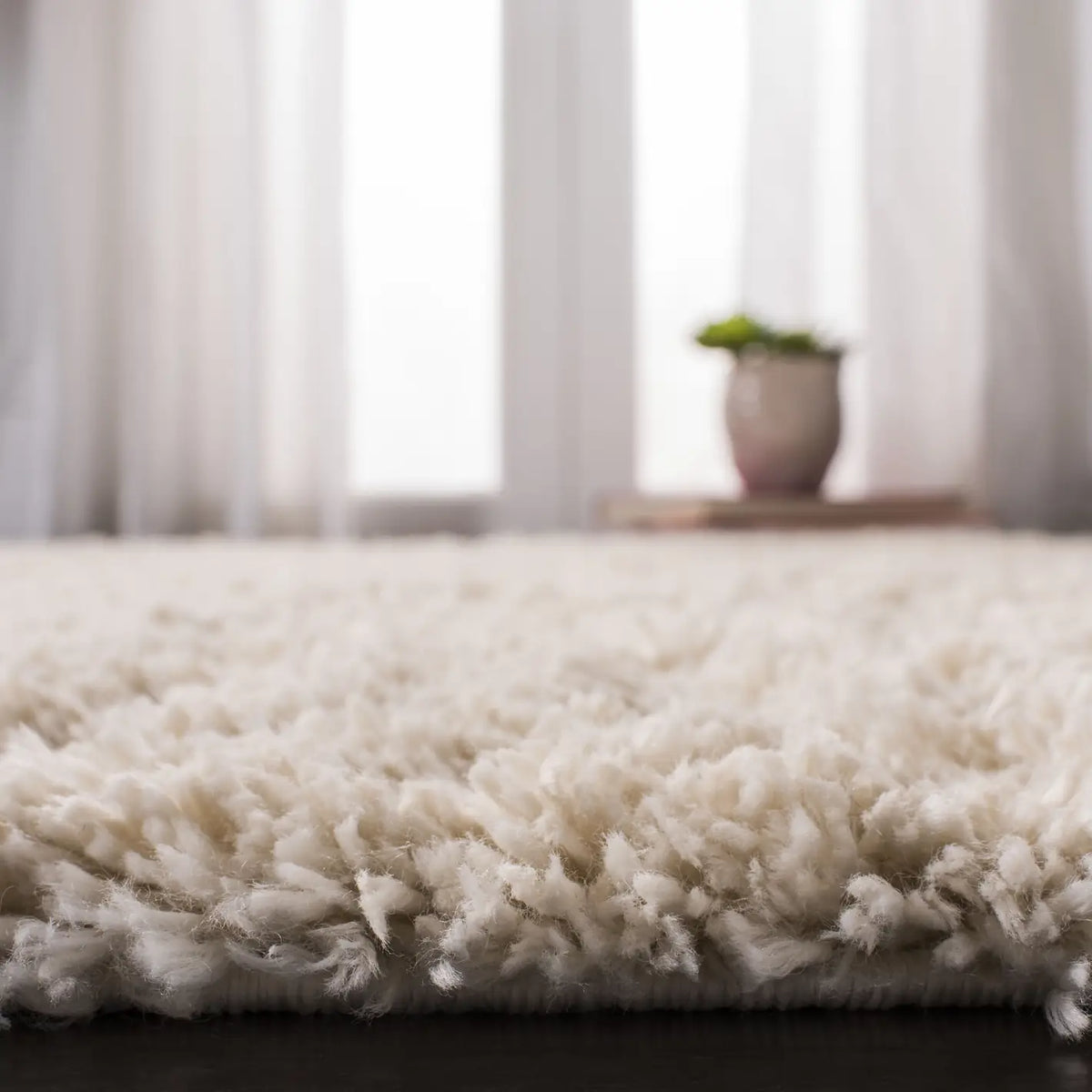 Safavieh Fontana Shag 800 4'-0" x 6'-0" Rug in Creme