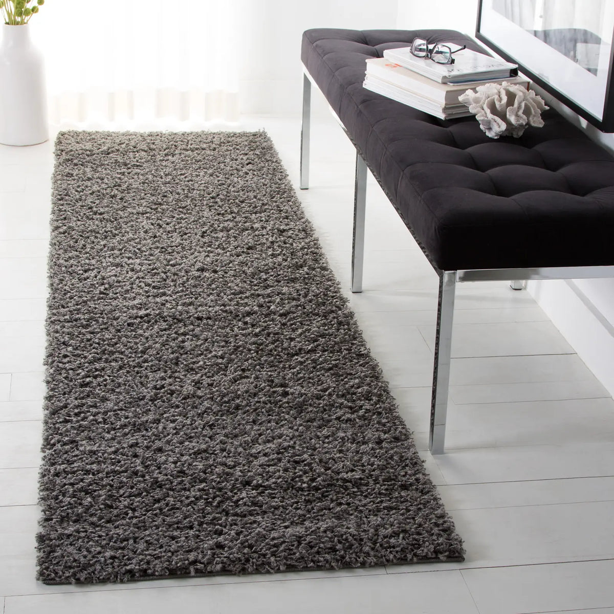 Safavieh Sga-Athens Shag 2'-3" x 8'-0" Rug in Dark Grey