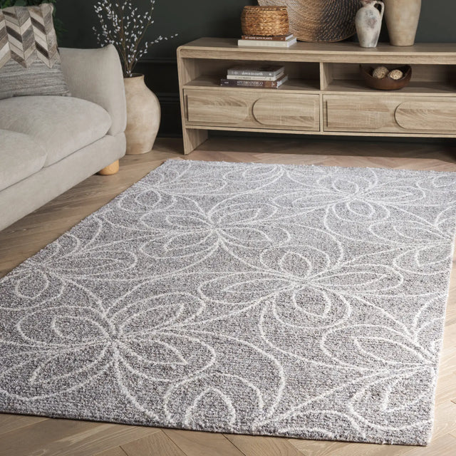 Safavieh Ebony 4'-0" x 6'-0" Rug in Grey / Ivory