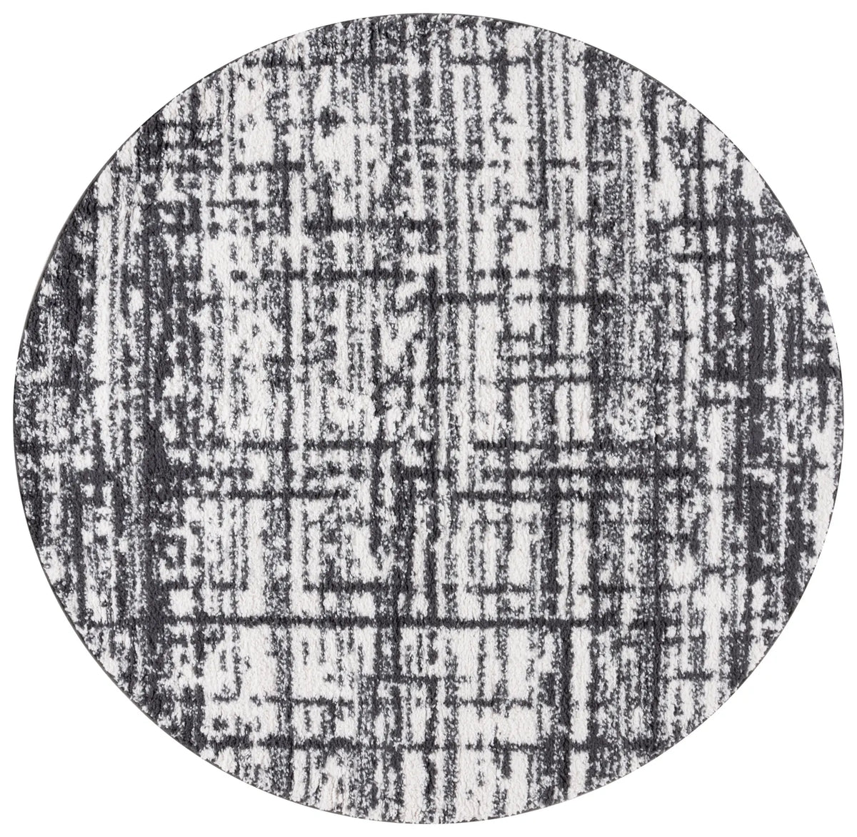 Safavieh Rumi Shag 6'-7" x 6'-7" Rug in Charcoal / Ivory