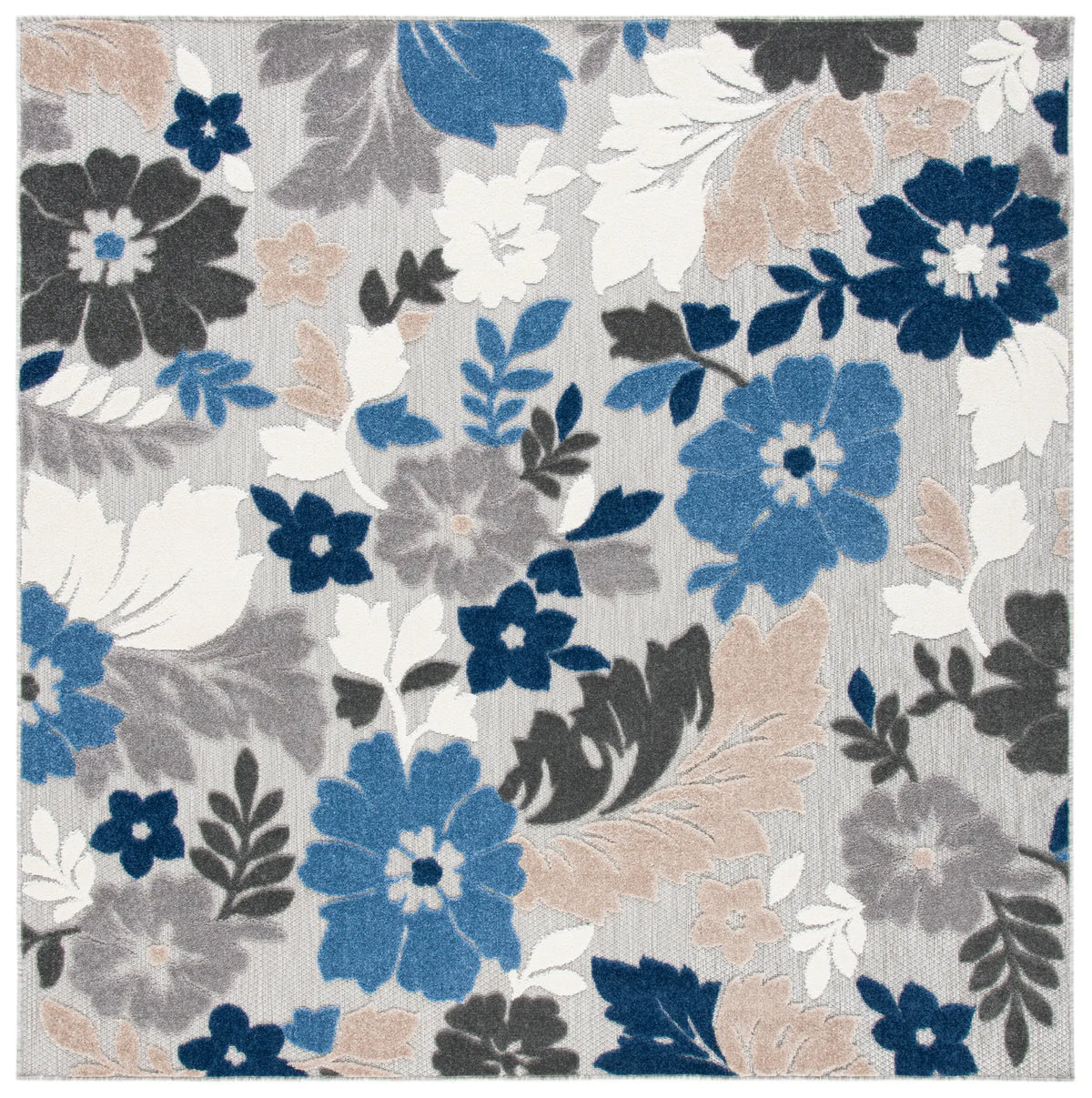 Safavieh Cabana 6'-7" x 6'-7" Rug in Grey / Blue