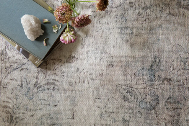 Loloi Loren Lq-04 Silver / Slate Rugs - styled aerial 1