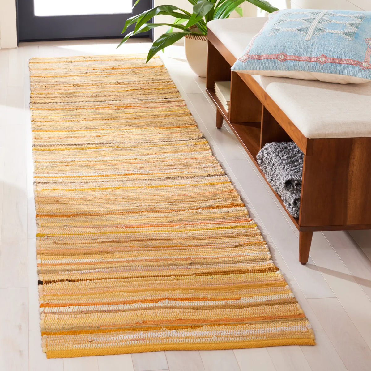 Safavieh Rag Rug 2'-3" x 10'-0" Rug in Yellow / Multi