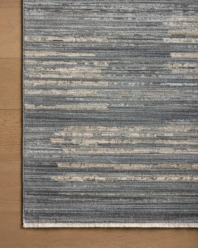 Loloi Wade Wae-02 Ocean/Sand Rug - corner on wood