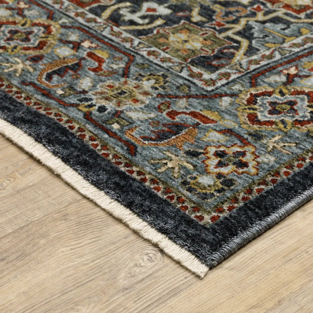 Oriental Weavers Sphinx Aberdeen 4922D Blue/ Multi Rugs - corner detail
