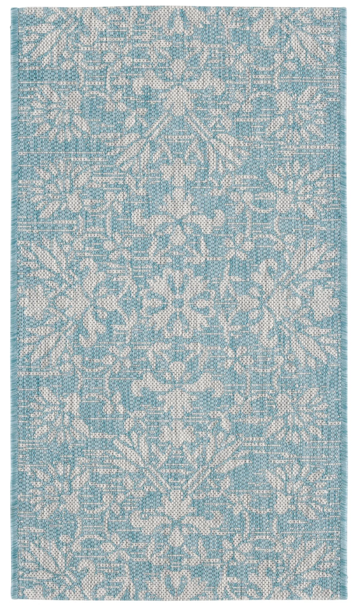 Safavieh Courtyard 2'-0" x 3'-7" Rug in Aqua / Grey