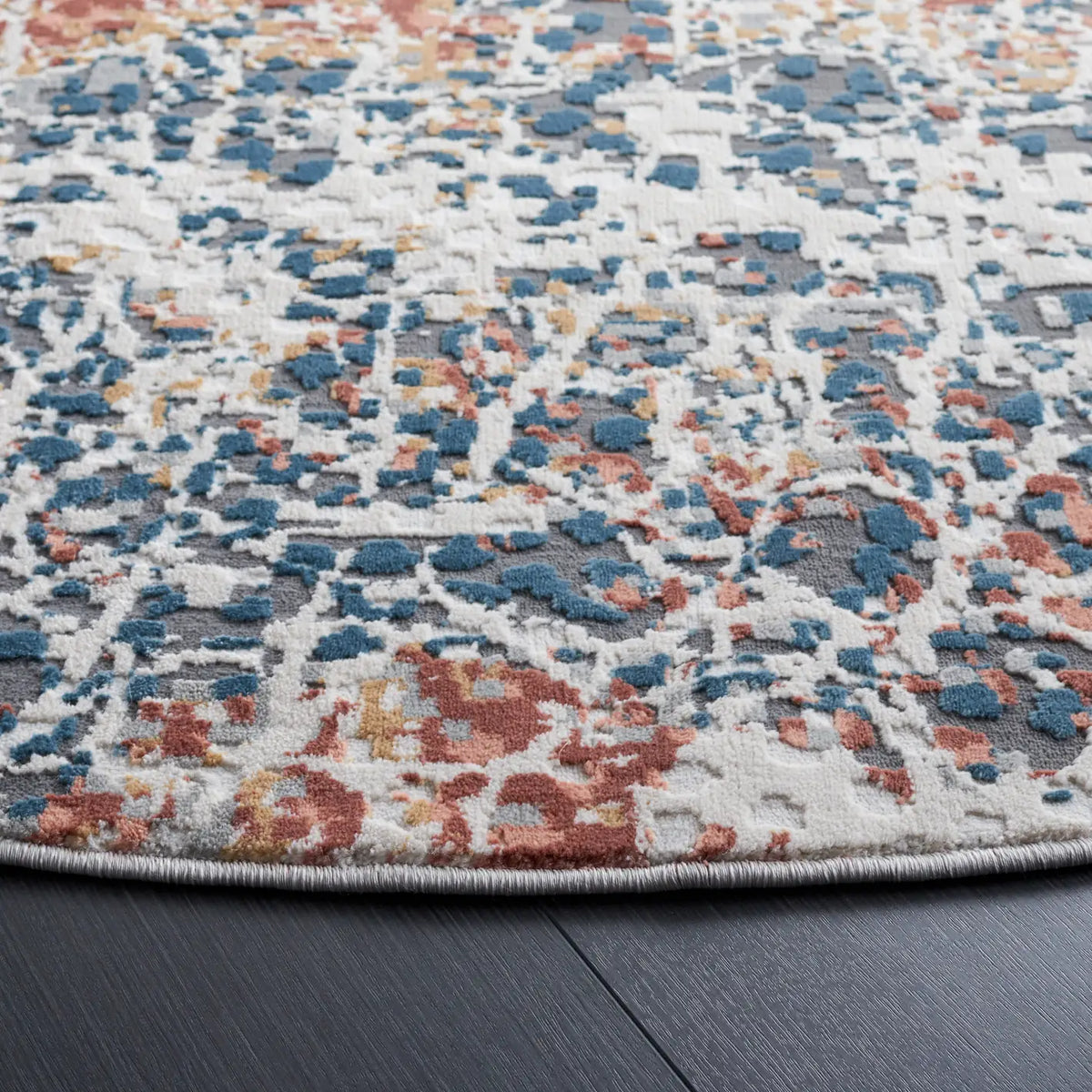 Safavieh Invista 6'-7" x 6'-7" Rug in Navy / Rust