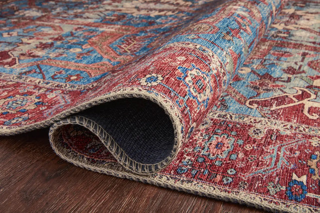 Loloi Loren Lq-10 Blue / Red Rugs - pile height
